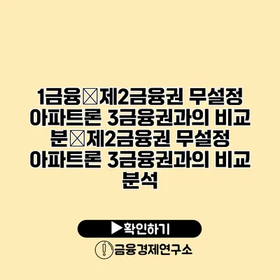1금융�제2금융권 무설정 아파트론 3금융권과의 비교 분�제2금융권 무설정 아파트론 3금융권과의 비교 분석