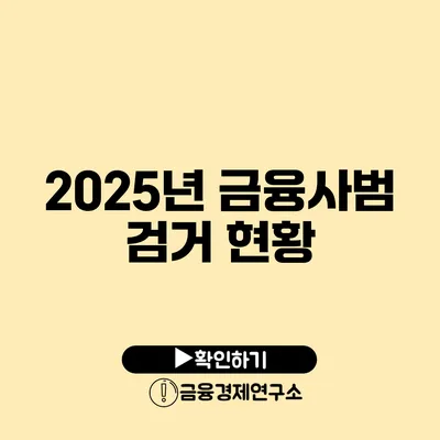 2025년 금융사범 검거 현황