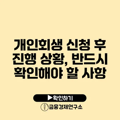 개인회생 신청 후 진행 상황, 반드시 확인해야 할 사항