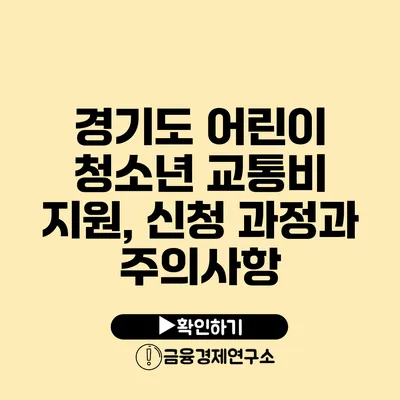 경기도 어린이 청소년 교통비 지원, 신청 과정과 주의사항