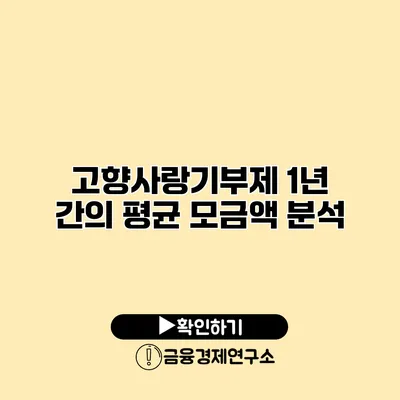 고향사랑기부제 1년 간의 평균 모금액 분석