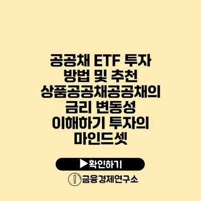 공공채 ETF 투자 방법 및 추천 상품공공채공공채의 금리 변동성 이해하기 투자의 마인드셋