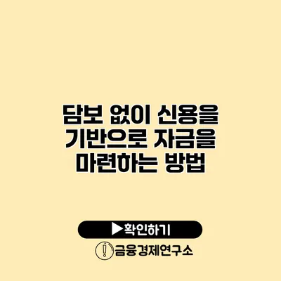 담보 없이 신용을 기반으로 자금을 마련하는 방법
