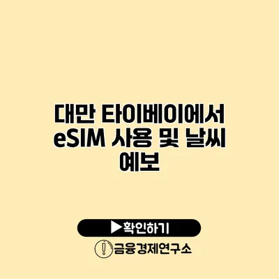 대만 타이베이에서 eSIM 사용 및 날씨 예보