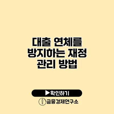 대출 연체를 방지하는 재정 관리 방법