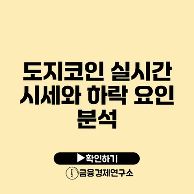 도지코인 실시간 시세와 하락 요인 분석