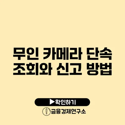 무인 카메라 단속 조회와 신고 방법