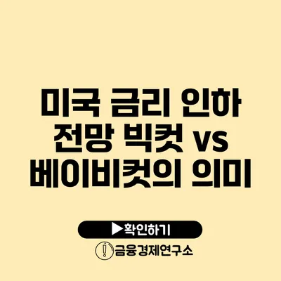 미국 금리 인하 전망 빅컷 vs 베이비컷의 의미