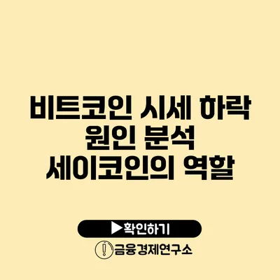 비트코인 시세 하락 원인 분석 세이코인의 역할