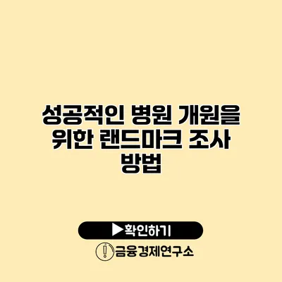 성공적인 병원 개원을 위한 랜드마크 조사 방법