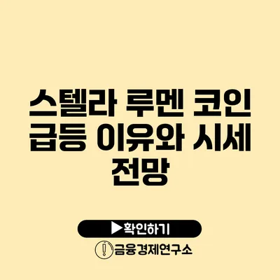 스텔라 루멘 코인 급등 이유와 시세 전망