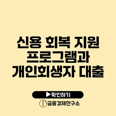 신용 회복 지원 프로그램과 개인회생자 대출