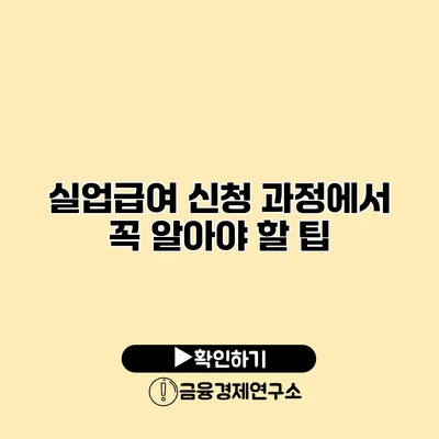실업급여 신청 과정에서 꼭 알아야 할 팁