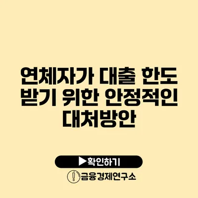 연체자가 대출 한도 받기 위한 안정적인 대처방안