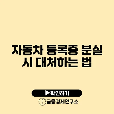 자동차 등록증 분실 시 대처하는 법