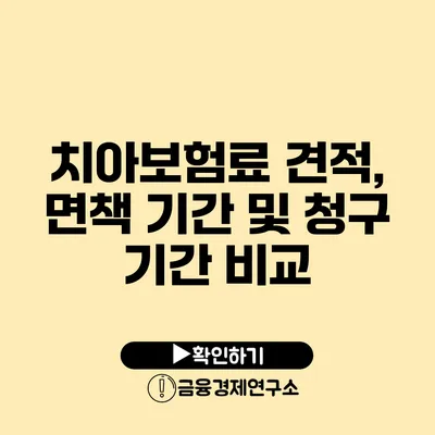 치아보험료 견적, 면책 기간 및 청구 기간 비교