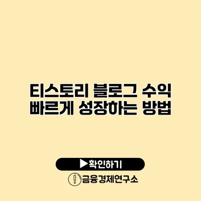 티스토리 블로그 수익 빠르게 성장하는 방법