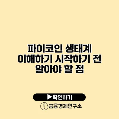 파이코인 생태계 이해하기 시작하기 전 알아야 할 점