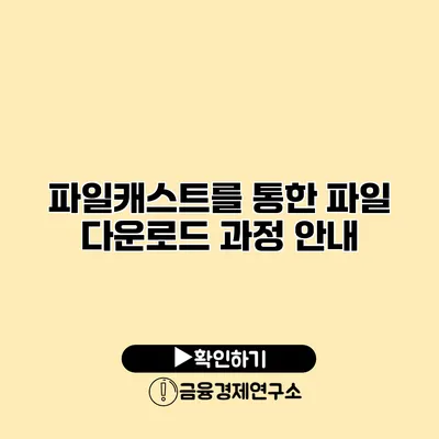 파일캐스트를 통한 파일 다운로드 과정 안내