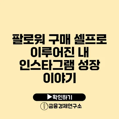 팔로워 구매 셀프로 이루어진 내 인스타그램 성장 이야기