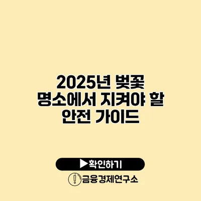 2025년 벚꽃 명소에서 지켜야 할 안전 가이드