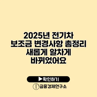 2025년 전기차 보조금 변경사항 총정리 새롭게 알차게 바뀌었어요