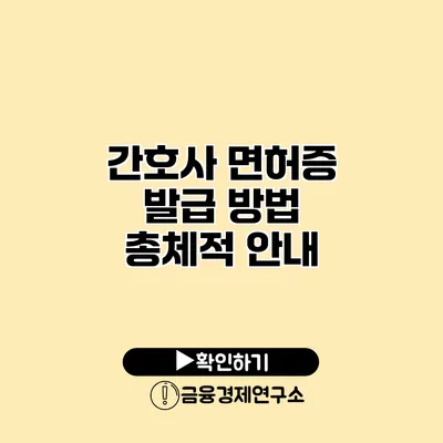 간호사 면허증 발급 방법 총체적 안내