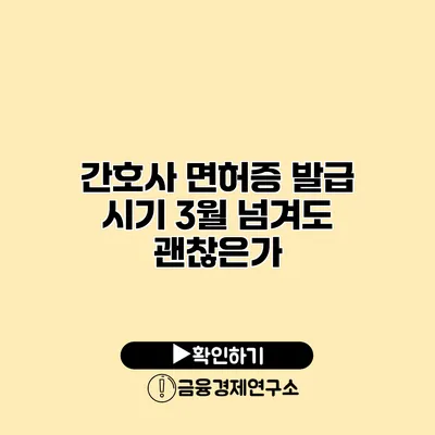 간호사 면허증 발급 시기 3월 넘겨도 괜찮은가?
