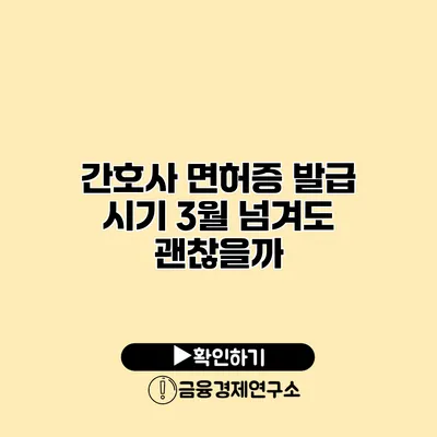 간호사 면허증 발급 시기 3월 넘겨도 괜찮을까?