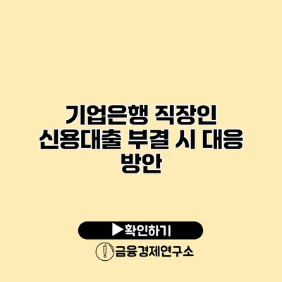 기업은행 직장인 신용대출 부결 시 대응 방안