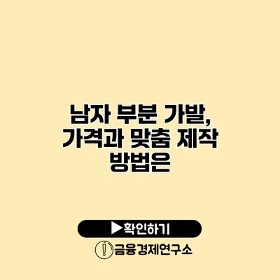 남자 부분 가발, 가격과 맞춤 제작 방법은?