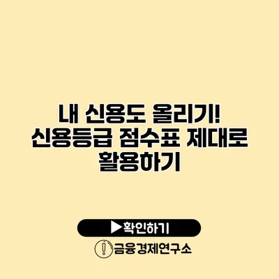 내 신용도 올리기! 신용등급 점수표 제대로 활용하기