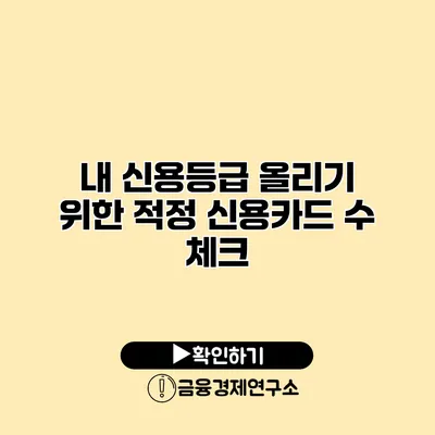 내 신용등급 올리기 위한 적정 신용카드 수 체크