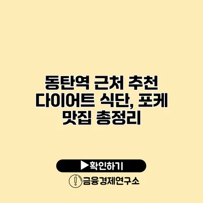 동탄역 근처 추천 다이어트 식단, 포케 맛집 총정리