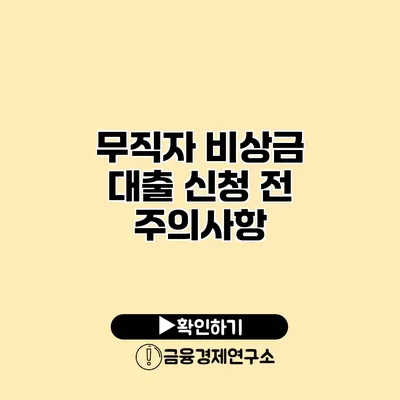 무직자 비상금 대출 신청 전 주의사항