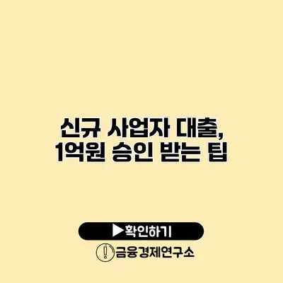 신규 사업자 대출, 1억원 승인 받는 팁