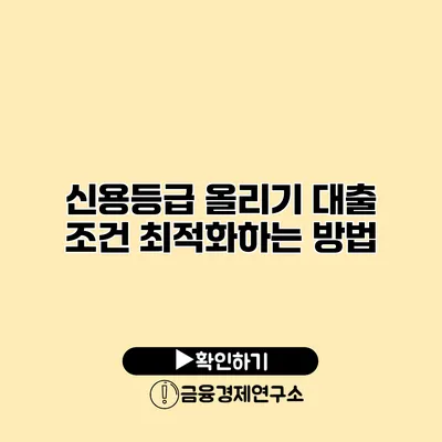 신용등급 올리기 대출 조건 최적화하는 방법