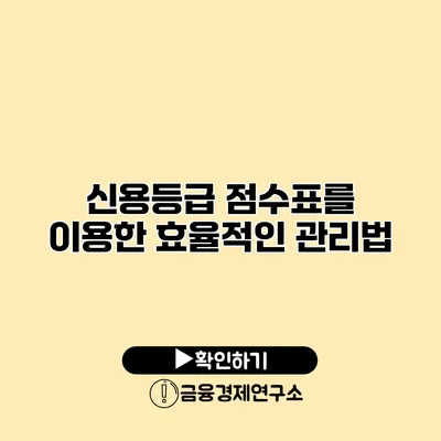 신용등급 점수표를 이용한 효율적인 관리법