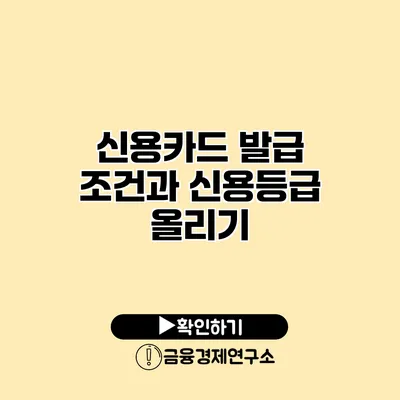 신용카드 발급 조건과 신용등급 올리기
