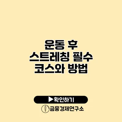 운동 후 스트레칭 필수 코스와 방법