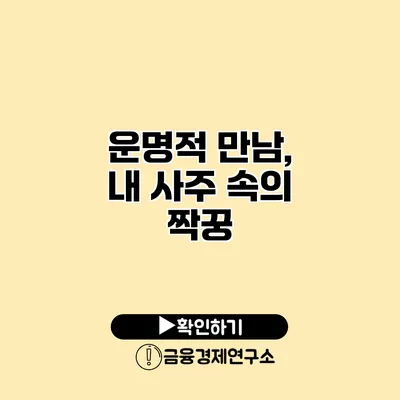 운명적 만남, 내 사주 속의 짝꿍