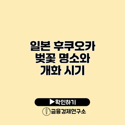 일본 후쿠오카 벚꽃 명소와 개화 시기