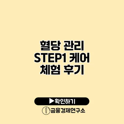 혈당 관리 STEP1 케어 체험 후기