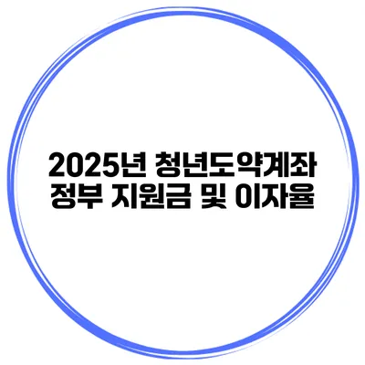 2025년 청년도약계좌 정부 지원금 및 이자율