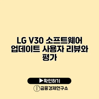 LG V30 소프트웨어 업데이트: 사용자 리뷰와 평가