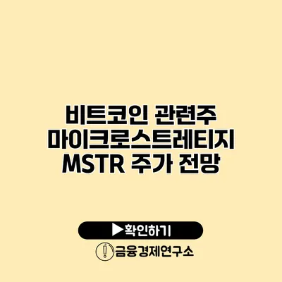 비트코인 관련주 마이크로스트레티지 MSTR 주가 전망
