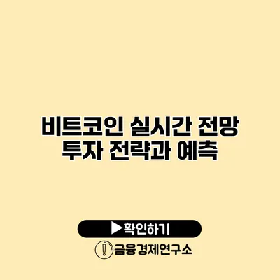 비트코인 실시간 전망 투자 전략과 예측