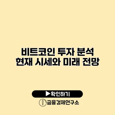 비트코인 투자 분석 현재 시세와 미래 전망