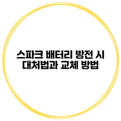 스파크 배터리 방전 시 대처법과 교체 방법