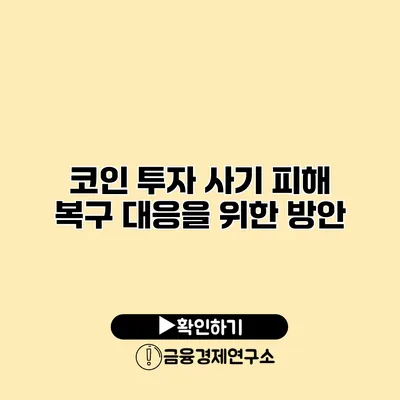 코인 투자 사기 피해 복구 대응을 위한 방안